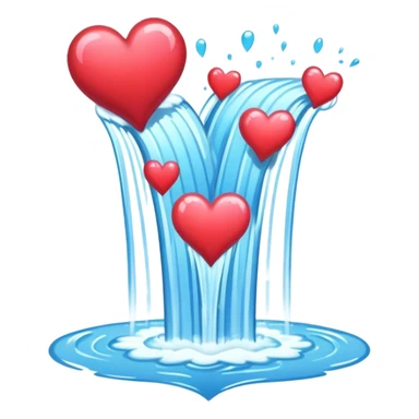 waterfall pouring hearts sticker