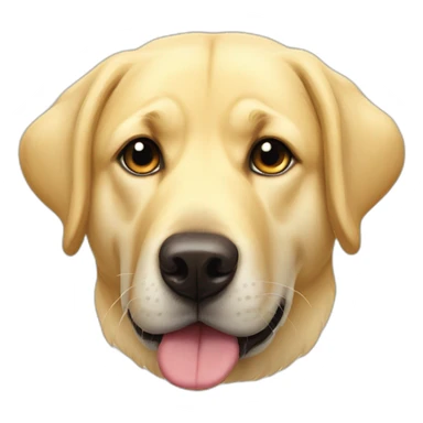 Light yellow lab half floppy ear half stand up ear  German shepherd face mutt chubby face sticker