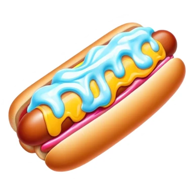 Melting neon ice cream hot dog  sticker