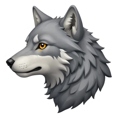 wolf head in profile view, side view of wolf face sticker