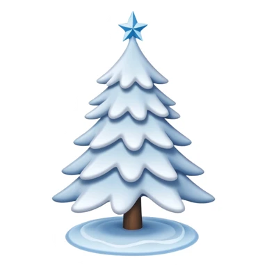 White christmas tree with cold theme decoration  sticker