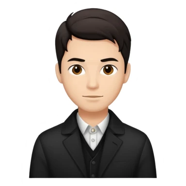 generate a emoji of man saying hii with normal skintone with some nice hair style with black-brown colour hair sticker