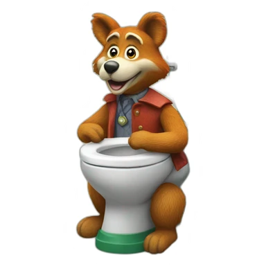 Basil Brush toilet dolly sticker