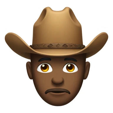 Sad emoji with cowboy hat sticker