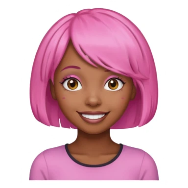 Black girl with pink wig sticker
