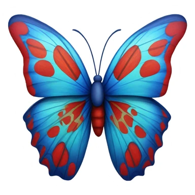 Blue and red butterfly sticker