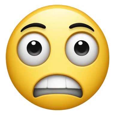yellow face emoji turns with surprised look sticker