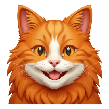 happy orange cat with big smile sticker