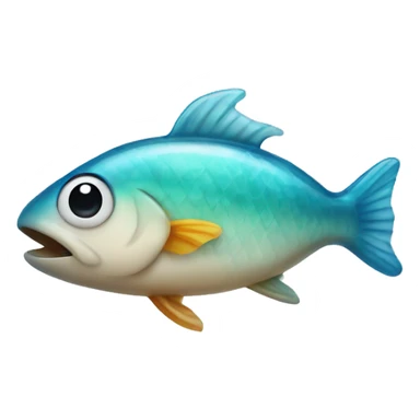 Fish with plastic water bottly in tummy sticker
