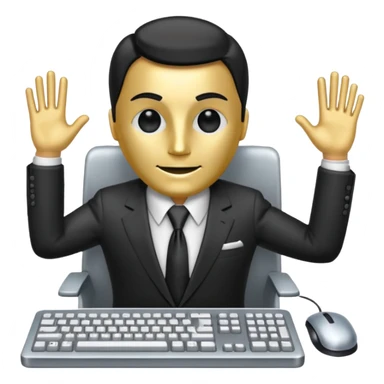 a computer with clothes as if it were a person sticker