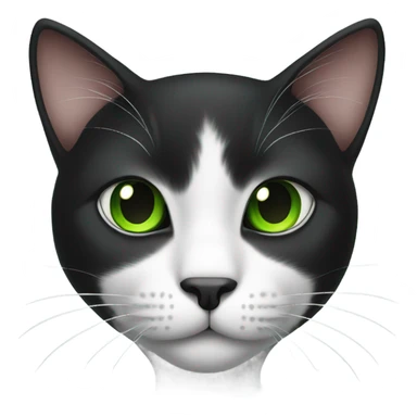 black and white cat with green eyes sticker