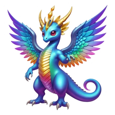 Epic divine legendary complex detailed iridescent gradients aesthetic-Fakémon-creature-scenery sticker