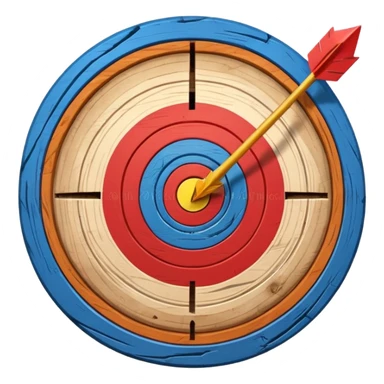 A target with an arrow in the center sticker