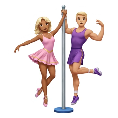 trans person with a female body but a male face dancing on a pole sticker