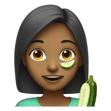 girl eating cucumber  sticker