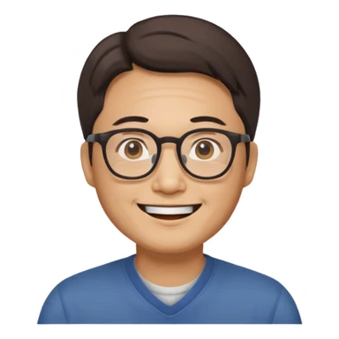 안경을 낀 40대 표준 체격의 한국인 남성 sticker