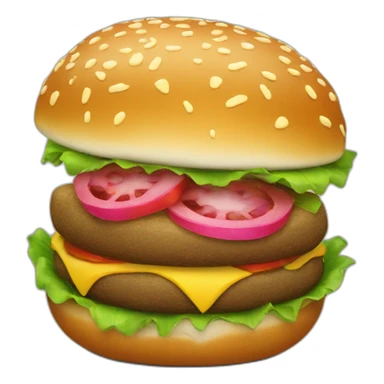 Un hamburger rose sticker