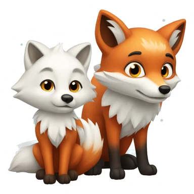 A red fox and a snowy arctic fox sticker
