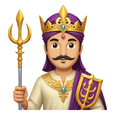 persian with saffron, scepter, trident sticker