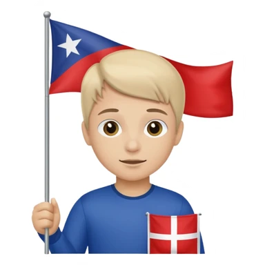 Flag holder kid sticker