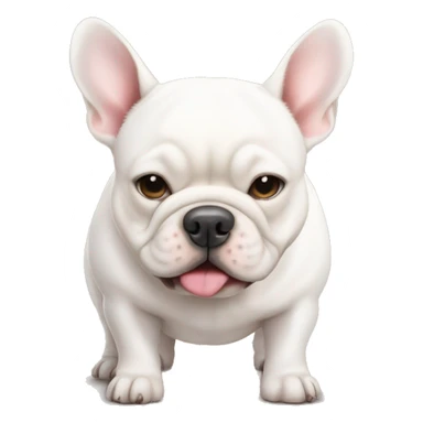 White french bull dog cute fat and chubby sticker