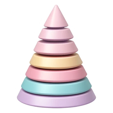 pastel pink stacking pyramid toy for babies and toddlers sticker