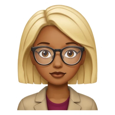 Blonde black woman wearing glasses sticker