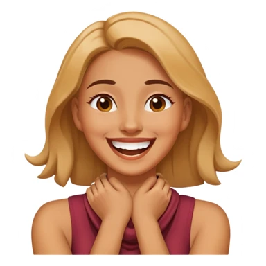 Women hands crossed around neck laughing sticker