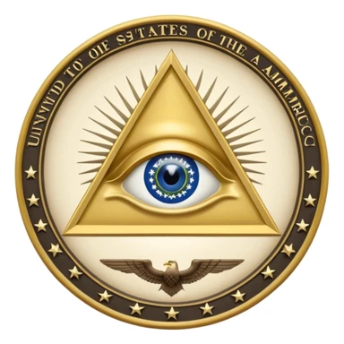 Great seal of the United States of America, the eye into triangle, illuminati symbol sticker