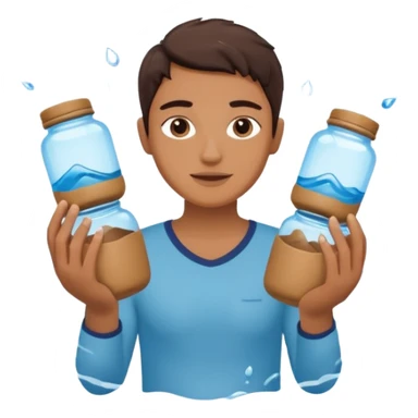 Water bearer holding do jars and spiking water inspired by aquarius sign sticker