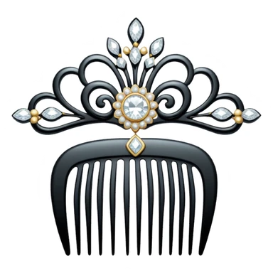 elegant white hair comb with diamonds sticker