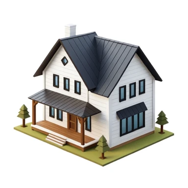 modern farmhouse 3d isometric sticker