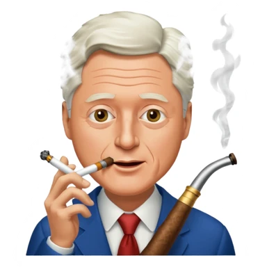 Bill Clinton smoking a tobacco pipe￼ sticker
