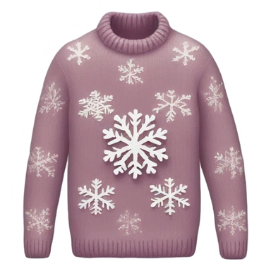 Knit sweater with snowflake glittery design sticker