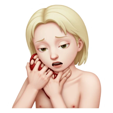 A person strangling themselves sticker