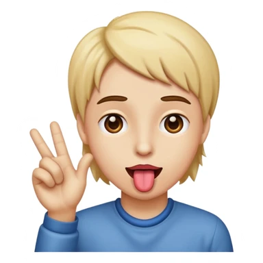 Tongue out and hand to side sticker