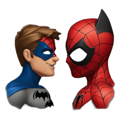 Spider-man and Batman conversation sticker