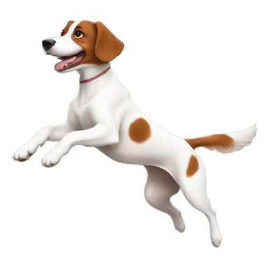 brittany dog agility jumping sticker
