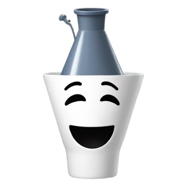 a crazy  with a funnel on his head sticker