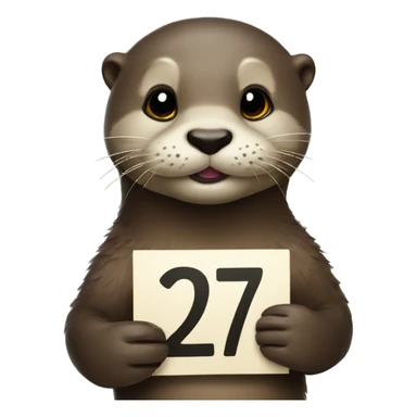 otter holding a sign that says 27 sticker