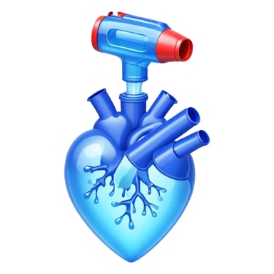 Water gun shooting through a heart made of handa sticker