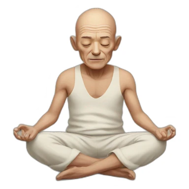 hairless old Frenchman meditating sticker