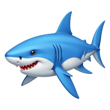 Un tiburón con tenis azules sticker