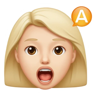 open mouth with letters A Б В coming out sticker