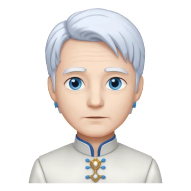 Servant Boq from Wicked with blue eyes, white hair, white outfit sticker