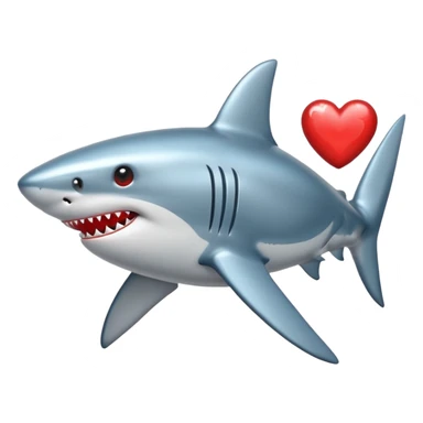 shark with heart sticker