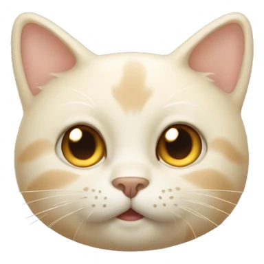 Cream colored cat face sticker