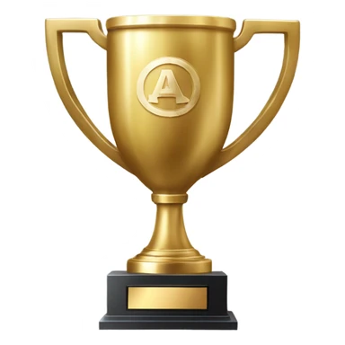 A championship trophy with 'Champion' written on it sticker