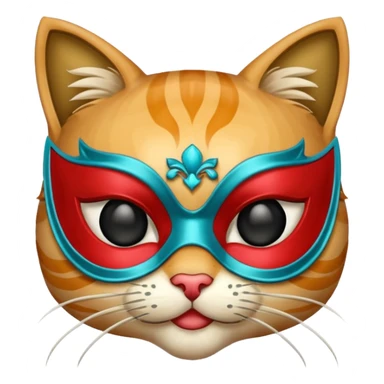 cat with masquerade mask sticker