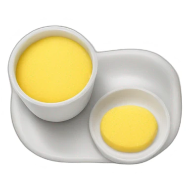 milk glass accompanied with polenta sticker
